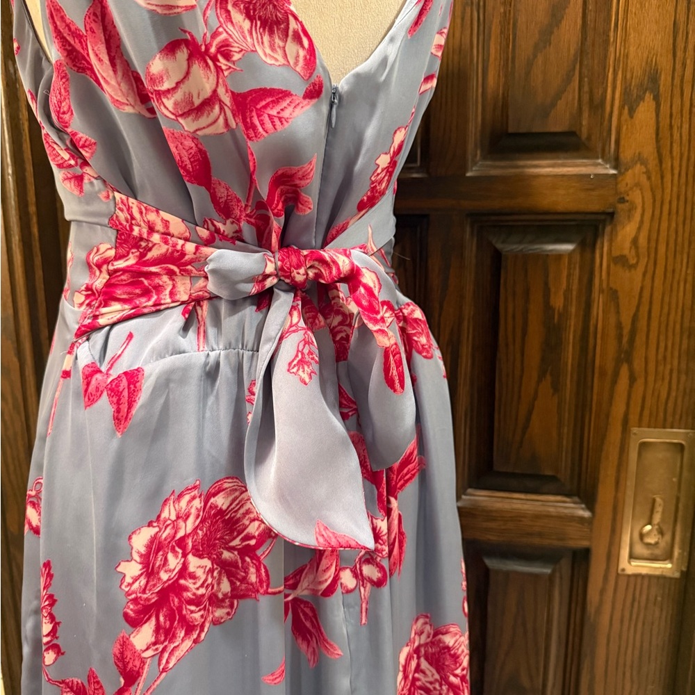 White House Black Market Floral Wrap Midi Dress - Picture 5 of 5